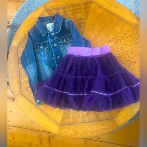 Children’s place jean jacket and tutu skirt